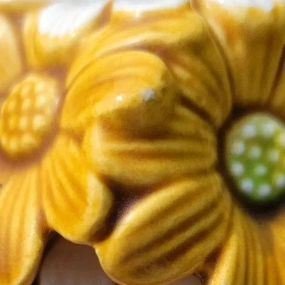 Vintage Fred Roberts Daisy Canister Coffee Cookie Jar Japan 1970s Flower Ceramic